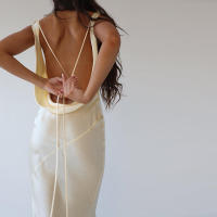 Maemukilabe Vestido largo de cóctel elegante sin espalda para mujer, vestido de noche vintage de cintura alta para mujer - details 10