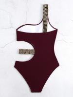 Traje de Baño de Hombro Único para Mujer 2025 Traje de Baño de Una Pieza con Diseño Hueco - details 12