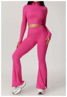 Conjunto de Yoga de Manga Larga Top de Correa Alta y Leggings Deportivos para Mujeres - details 39