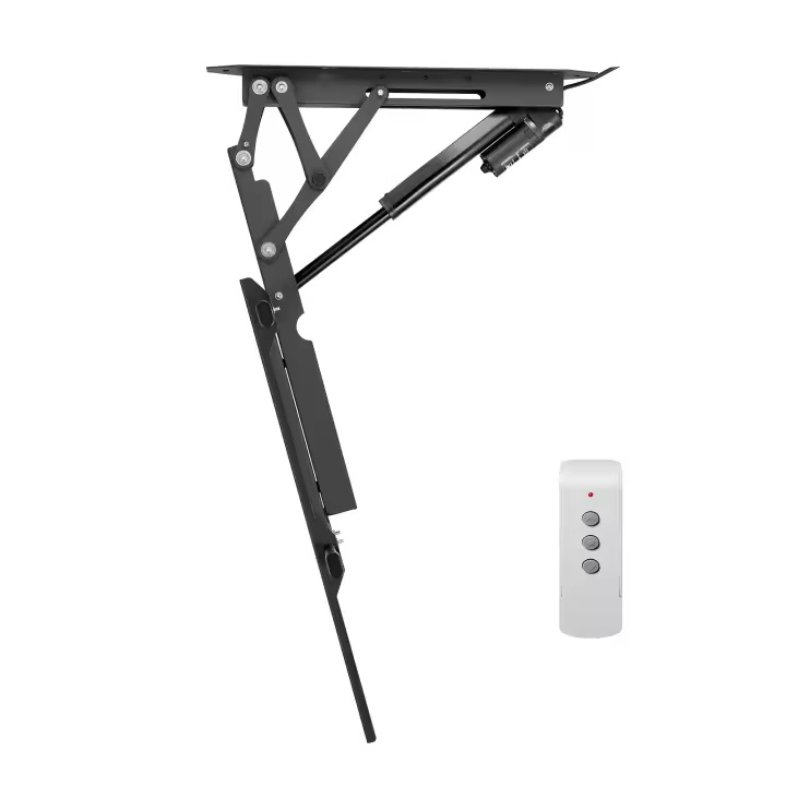 SucceBuy Soporte de TV de techo motorizado para televisores de 32 a 65 pulgadas. Soporte de TV de techo eléctrico ajustable con soporte abatible motorizado, VESA máximo de 24 x 24 pulgadas, compatible con televisores de hasta 88 libras - 1