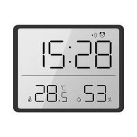 Mini reloj despertador Digital, temperatura, humedad, pitido horario, reloj de mesa con succión magnética, reloj de pared LCD con batería de 12/24H - details 0