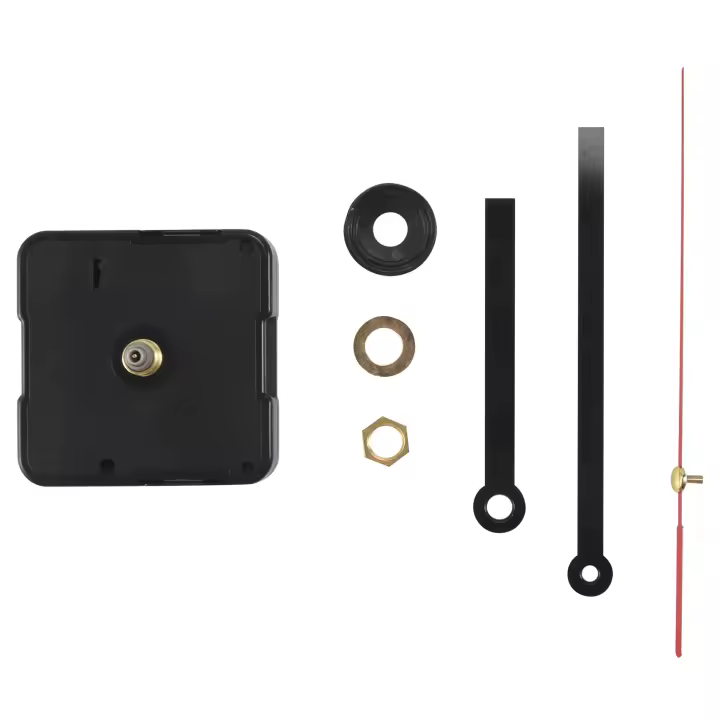 Mecanismo de movimiento de reloj de cuarzo, piezas de reparación DIY, negro + manecillas - 1