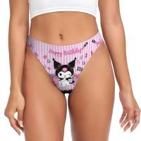 Tanga personalizada Kuromi Anime G-string para mujer, bragas elásticas transpirables, ropa interior - details 0