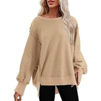 Sudaderas con cuello redondo para mujer, jerséis informales, tops sueltos, sudadera para mujer - details 2