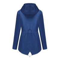 Camiseta impermeable con capucha a rayas de manga larga para mujer, longitud media - details 33