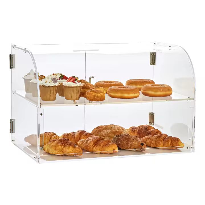 SucceBuy Vitrina de pastelería - Caja de panadería con encimera de acrílico con estantes extraíbles y acceso trasero - 1