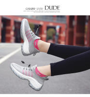 Zapatos para caminar de marca para mujer, zapatillas de deporte con calcetines de punto transpirables, zapatos cómodos para lactancia, zapatos deportivos con plataforma informales - details 14