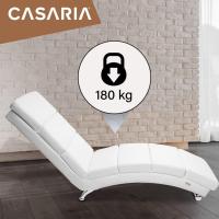 Chaise Longue Tumbona XXL London 186x89x55cm Sillón Ergonómico de Salón Oficina 180Kg Cuero Sintético Blanco - details 8
