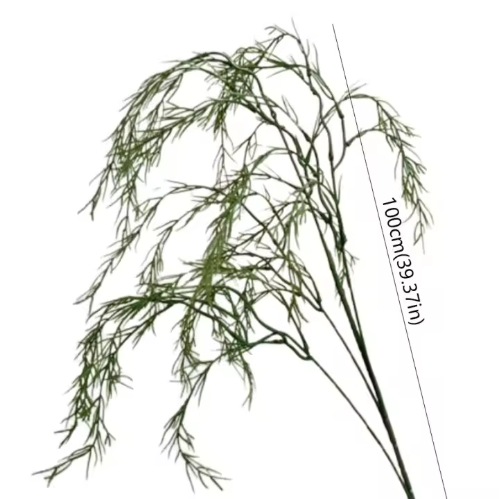 Ramas de hierba de caña Artificial de 100cm, plantas de hierba de caña de simulación hechas a mano de tacto Real, plantas verdes falsas realistas elegantes - 1