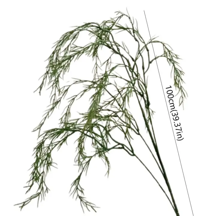 Ramas de hierba de caña Artificial de 100cm, plantas de hierba de caña de simulación hechas a mano de tacto Real, plantas verdes falsas realistas elegantes - 1