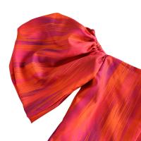 Top corto con estampado Tie Dye para mujer, traje elegante de manga corta con hombros descubiertos,conjunto de vestido ajustado - details 10
