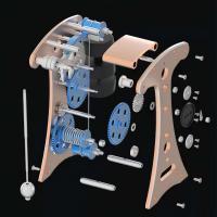Reloj de péndulo de gravedad Galileo de 91 piezas - Kit de montaje de bricolaje de metal 3D |   Juguete educativo de vapor de aleación y acero inoxidable - details 4