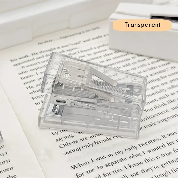 Mini grapadora portátil, máquina de encuadernación de papel de Color, incluye 1000 grapas, papelería de moda, suministros de oficina - 1
