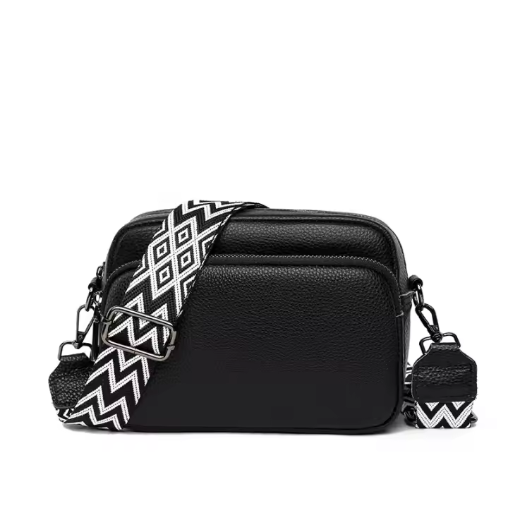 Bolso Bandolera de Cuero para Mujer, Bandolera, Color Sólido, 2025 - 1
