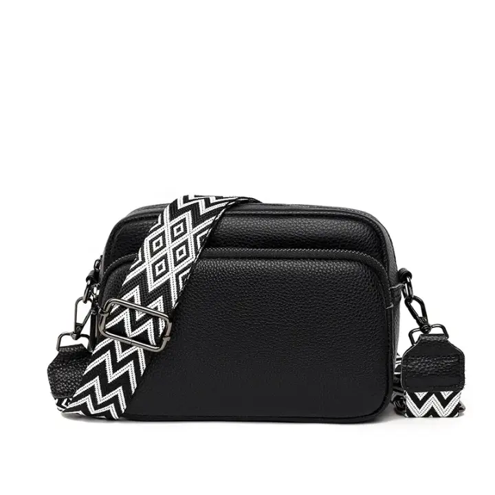 Bolso Bandolera de Cuero para Mujer, Bandolera, Color Sólido, 2025 - 1