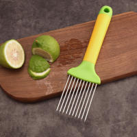 Rebanador y tensor de carne de acero inoxidable afilado, herramienta auxiliar para rebanar frutas, limón y carne - details 5