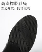 Mocasines de cuero estilo británico casual negro con un pedal y gorro. - details 4