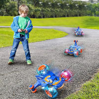 Coche teledirigido para Niños, 2,4G, con Luces, Diseño de Tiburón y Dinosaurio, 360 Grados y Acrobacias Todo Terreno - details 8