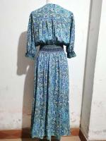 Novedad de verano, vestido bohemio de viaje para vacaciones y playa con cuello en V y mangas tres cuartos con mangas acampanadas y lazo en la cintura - details 19
