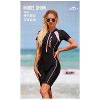 Traje de Baño de Una Pieza Sólido de Color Estilo Surf Europeo-Americano Protección Solar - details 7