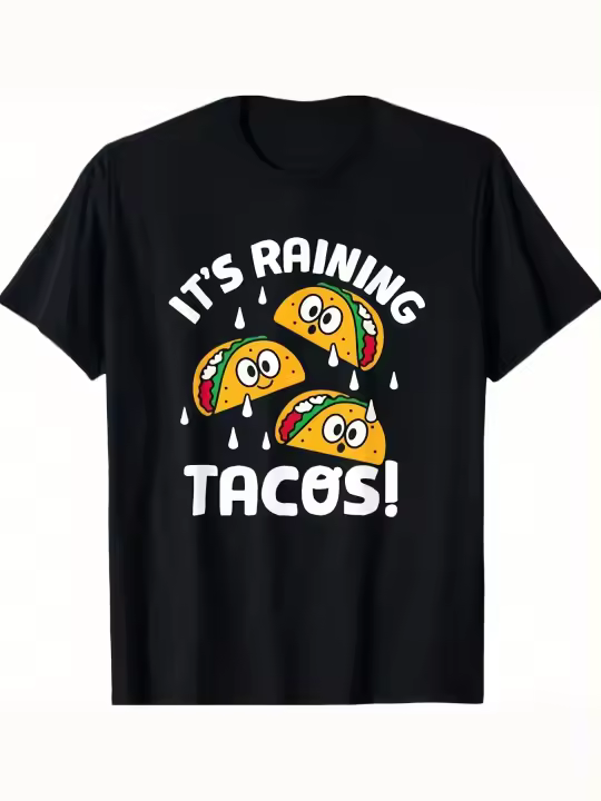Camiseta It's Raining TacosRegalo para papá Manga corta con cuello redondo suave y cómoda - 230 g - 1