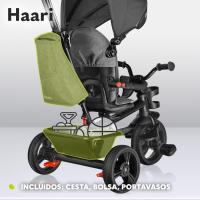 Haari Bicicleta 2 en 1 Menores hasta 25 kg 1,5-5 años Triciclo- Carrito Cesta espaciosa, Bolsa y portavasos Cinturones de 3 Puntos con Fundas Toldo Reposapiés Azul Oscuro - details 16