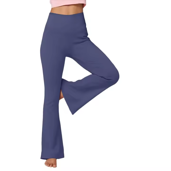 Malla, Tiro Bo Camping Yoga Malla Usada Con Corte De Bota, Pantalones De Entrenamiento Cómodos Para Mujer, Rosa Informal - 1