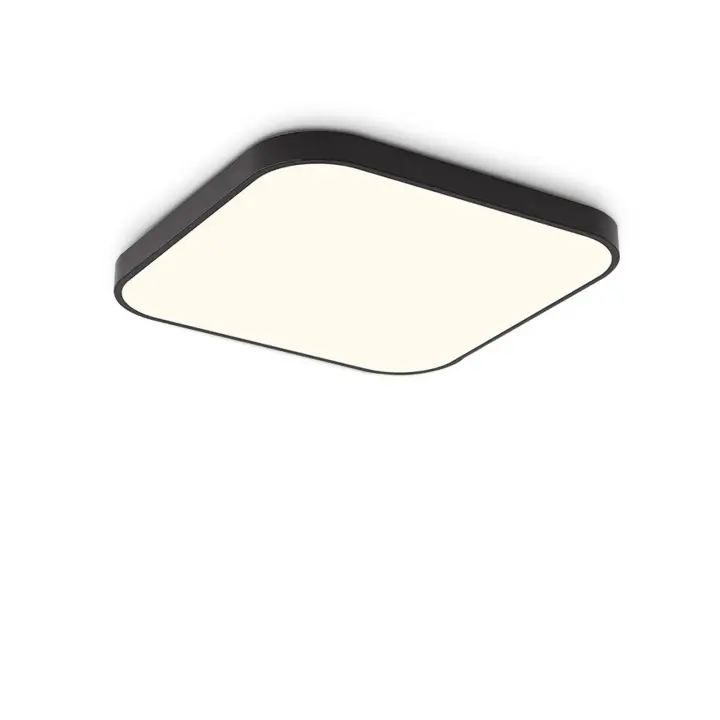 CBJKTX Luz de Techo LED Cuadrada Lámpara de Techo LED Luz de Techo IP44 Negra Aplicable al Baño Sala de Estar 19W 4000K (27x27CM) - 1