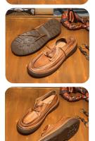 Zapatos de cuero para hombre, de cuero genuino de alta gama, primera capa de cuero vacuno, suela suave. - details 3