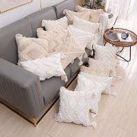 ANUMEI-funda de cojín bohemia de 45x45cm, 30x50cm, Beige, decorativa, cuadrada, de macramé - details 1