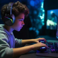 Auriculares inalámbricos para juegos con sonido envolvente 7.1 y control de volumen con cancelación de ruido, funcionan con PS4, PS5, Xbox, Switch, PC y dispositivos móviles, auriculares para juegos USB. - details 6