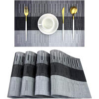 4 piezas de almohadillas tejidas a rayas, posavasos para paleta, tapete de mesa Napperon - details 0