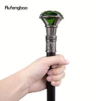 Bastón De Paseo Plateado Con Diamante Verde Artificial, Elegante bañador Decorativo Retro, De Lujo Para C - details 7