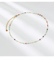 Collar de cristal de colores simples, cadena de clavícula, regalo - details 6