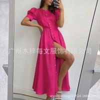 Nuevo vestido adelgazante elegante de cintura para mujer de manga corta - details 2