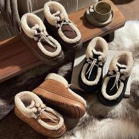 Botas de nieve suales cálidas y antideslizantes con suela gruesa de algodón para mujer, planas de moda, invierno - details 4