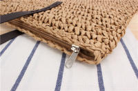 Bolso tejido de cuerda de papel informal de gran capacidad, bolso de hombro japonés y coreano, bolso tejido a mano de color sólido, bolso de viaje a casa de la serie Mori - details 9
