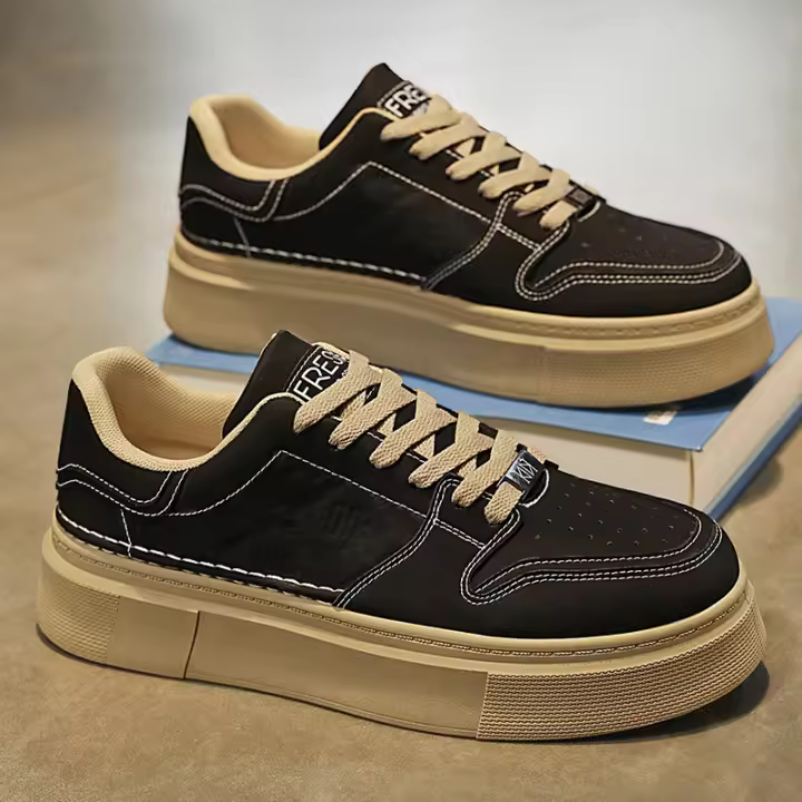 Zapatillas Blancas Transpirables para Hombres en Verano Zapatillas de Plataforma Tendencia para Estudiantes - 1