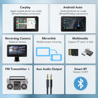 Reproductor multimedia de radio para coche Universal 7’ con Android Auto y Carplay inalámbrico de Gearelec para VW BMW Nissan Toyota - details 1