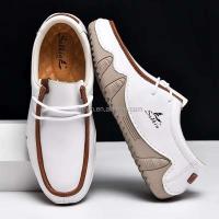 Nuevos zapatos de cuero de alta calidad para hombres para fiestas, vida diaria, cordones de goma, diseño de moda antideslizante, zapatos deportivos casuales, - details 10