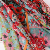 Bufanda bohemia grande para mujer, bufandas florales ligeras, chal para la cabeza, otoño, invierno y primavera - details 2