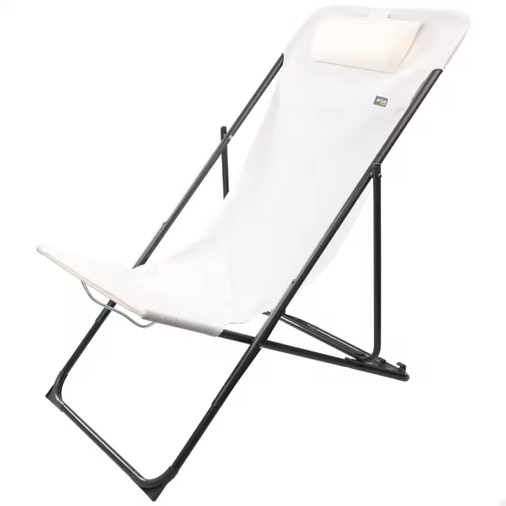 Hamaca plegable de jardín multiposición con cojín, silla tumbona plegable y reclinable, peso máx. 100 kg. 3 posiciones, Medidas 53x78x87,5cm, antivuelco, Hamaca jardín, Tumbona jardín, silla jardín - 1