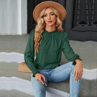 Tops con cuello para mujer, camiseta de algodón lisa holgada para otoño e invierno, camiseta elegante, moda, - details 20