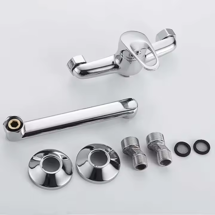 Grifo de Cocina de Mano Única Mezclador de Agua Caliente y Fría Rotación de Lavabo Grifo de Piscina - 1