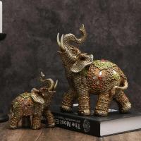 Vintage exquisito elefante modelo adornos estatua manualidad para regalo decoración de la Oficina del hogar - details 3