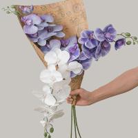 9 ramas artificiales de Phalaenopsis de cabeza, flor de orquídeas de mariposa Artificial hecha a mano realista, flores falsas de tacto Real - details 11