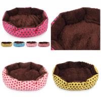 Cama de Mascotas Suave con Estampado de Puntos Almohada Redonda para Gatos, Cachorros, Perros Pequeños Suministros Cálidos para Mascotas - details 3