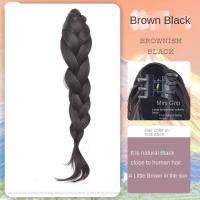 Peluca sintética de moda, cola de caballo trenzada, peluca sucia, cola de caballo alta, extensiones de cabello trenzado largo, extensiones de cola de caballo naturales para mujeres - details 17
