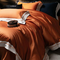 Juego de ropa de cama de lujo de algodón puro, antibacteriano, Color sólido, 5A, con algodón egipcio para cama de 1,2 m, novedad de 2025 - details 8