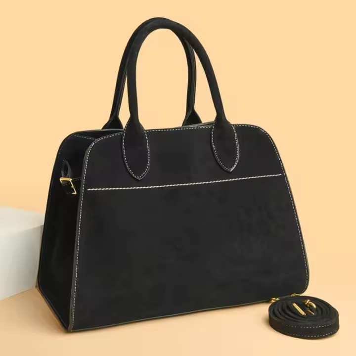 Bolso de Mano de Cuero de Ante Bolso Cruzado Vintage Grande con Asa Bolso de Trabajo de Moda para Mujeres - 1